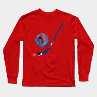 NHL -DC RWB Stick Blue Red Puck Long Sleeve T-Shirt